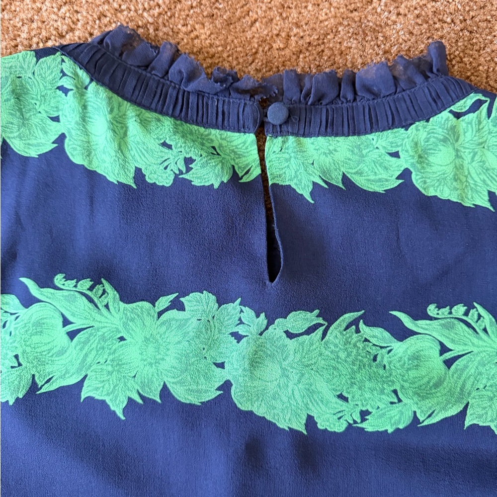 J.Crew Silk Women's Striped Top - Green and Blue - Picture 7 of 7